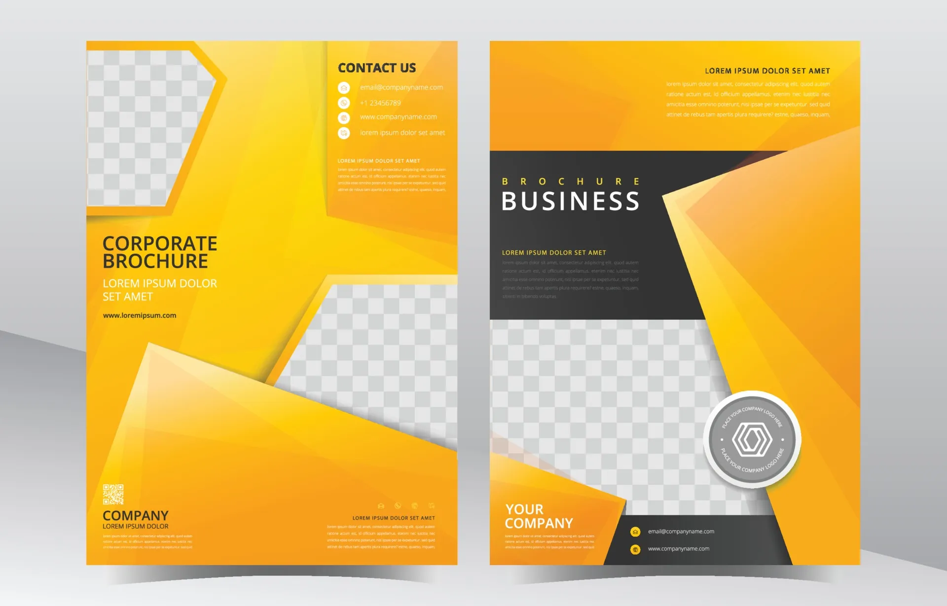 Business Yellow Abstract Brochure Template