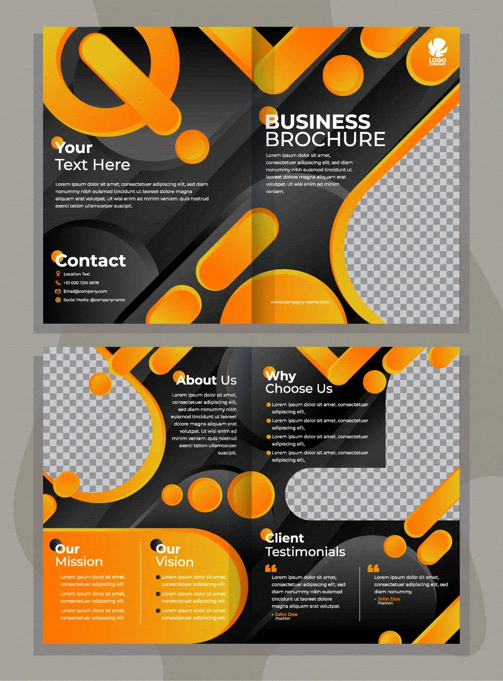 Business Brochure Templates with Rounded Geometric