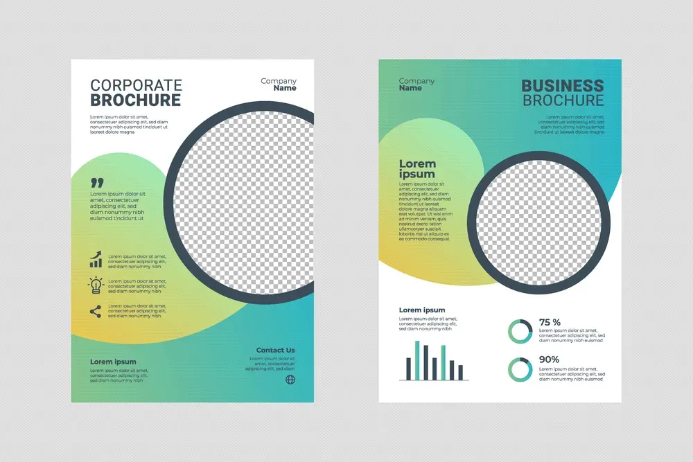Circle Liquid Gradient Company Business Brochure Design Template