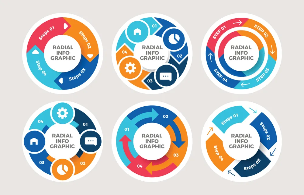 Flat Infographic Circle Diagram Collection