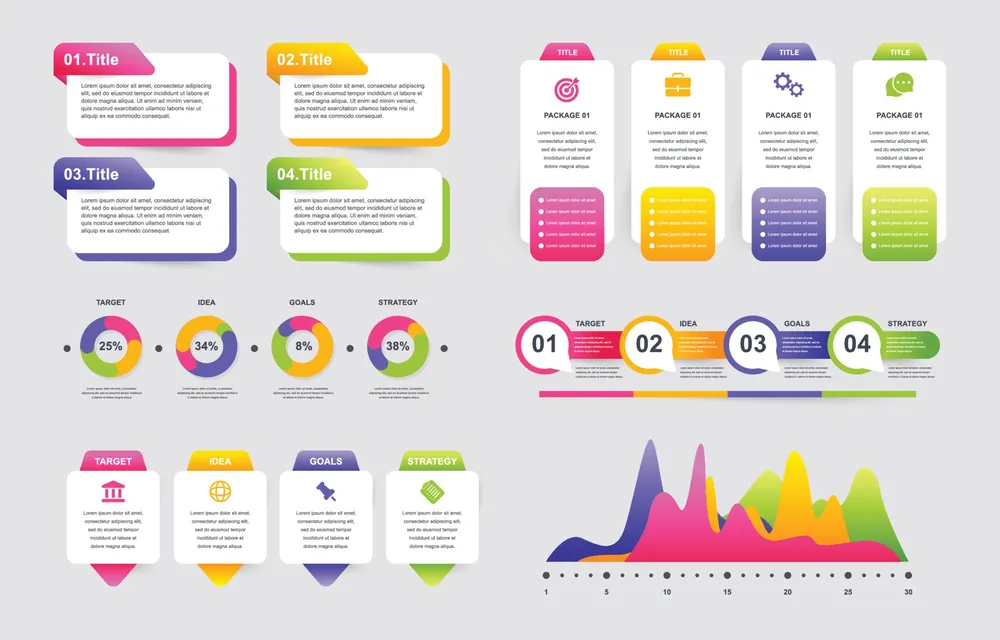 Infographic Gradient Template Elements Set
