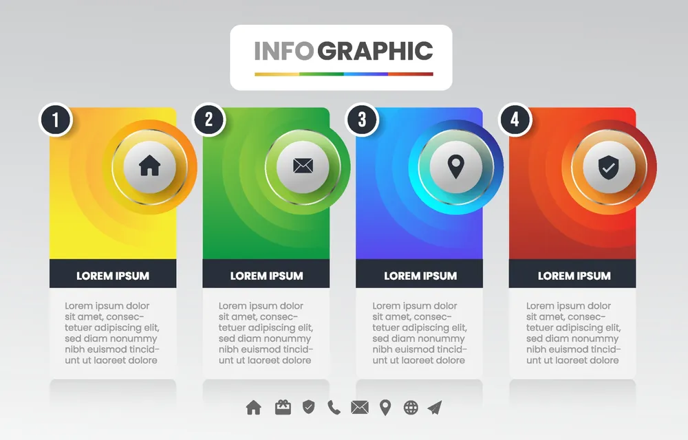 Step By Step infographic Concept