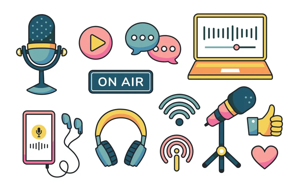 Podcast Concept Icon Set