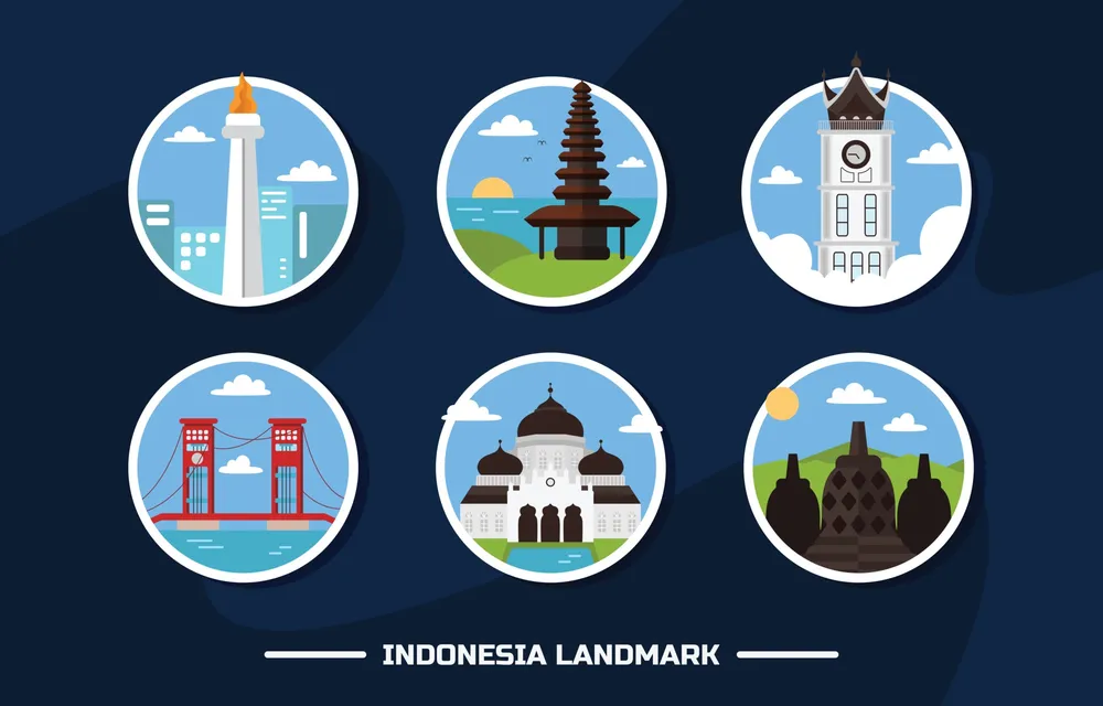 Indonesia Landmark Icon Set