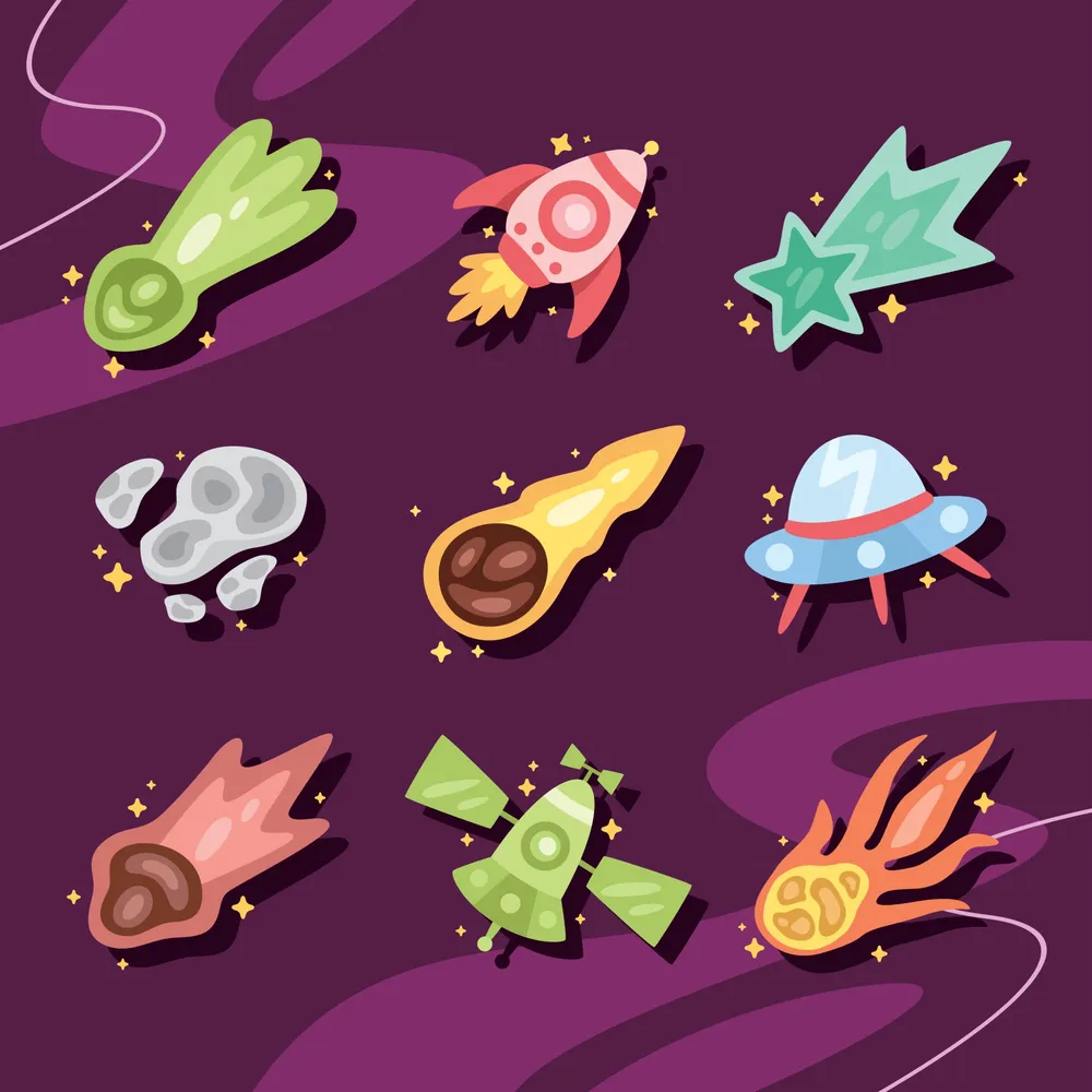 Space Meteor Icon Collection