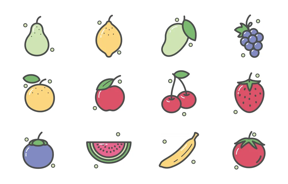 Colorful Fresh Fruit Icon
