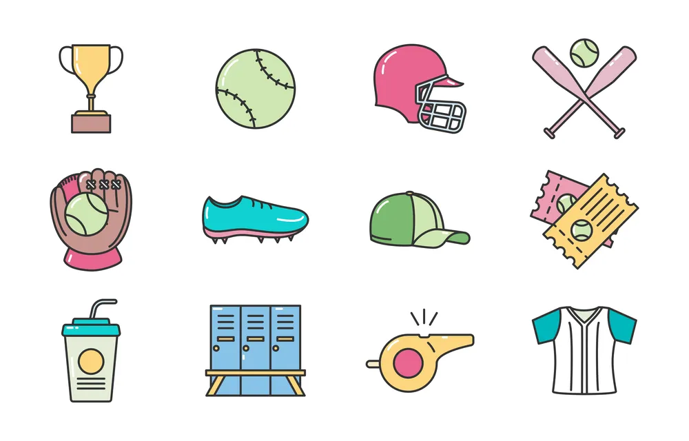 Colorful Softball Icon