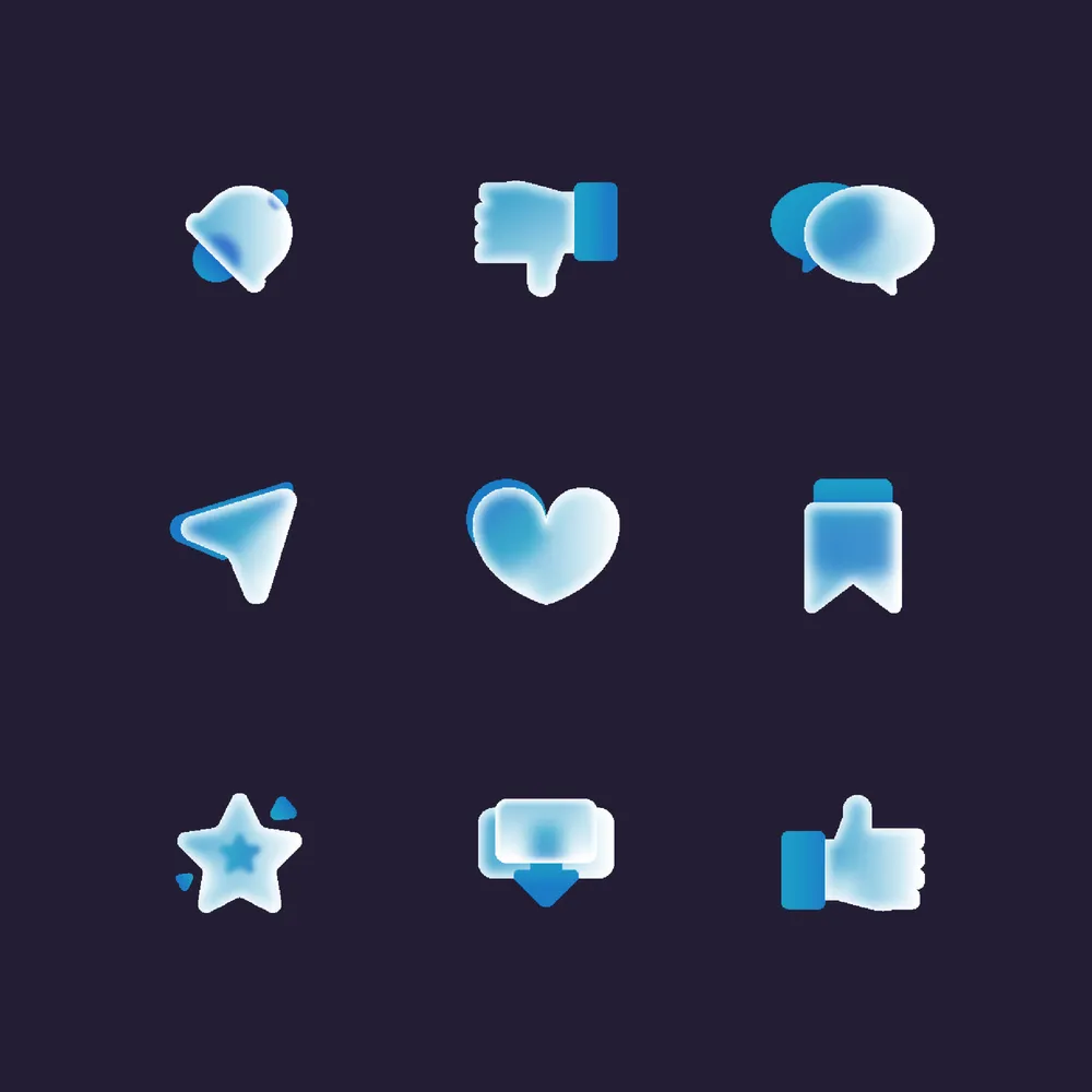 Glassmorphism Social Media Icons