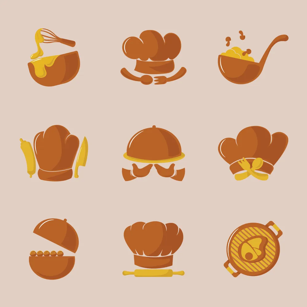 Chef Caterer Icons Set