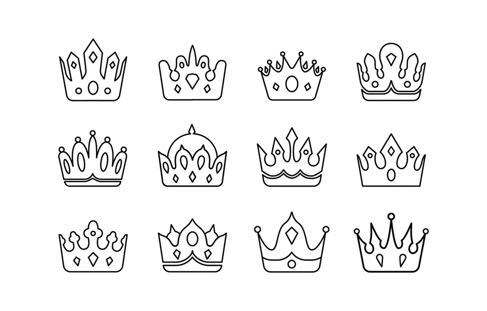 Royal Crown Icons Set