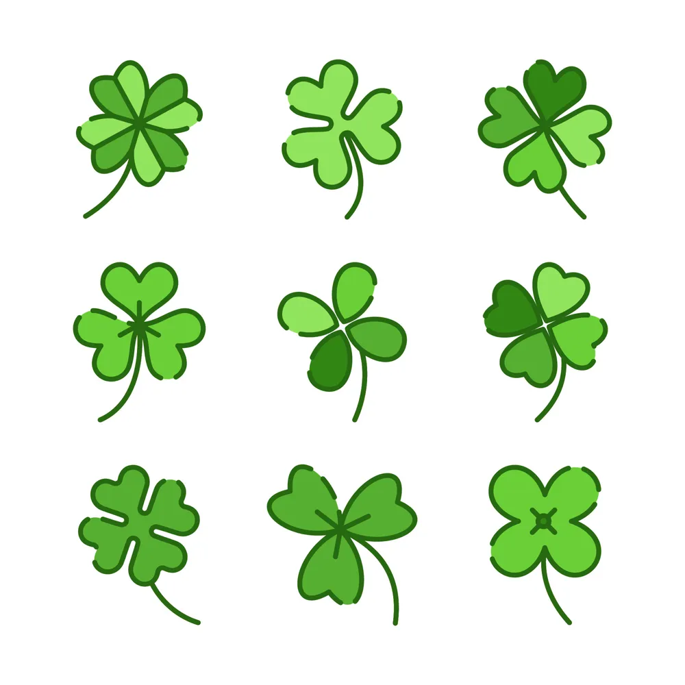 Green Clover Leaf Icons