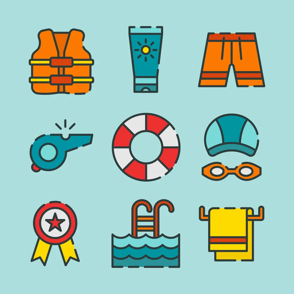 Swimming Kit Icons