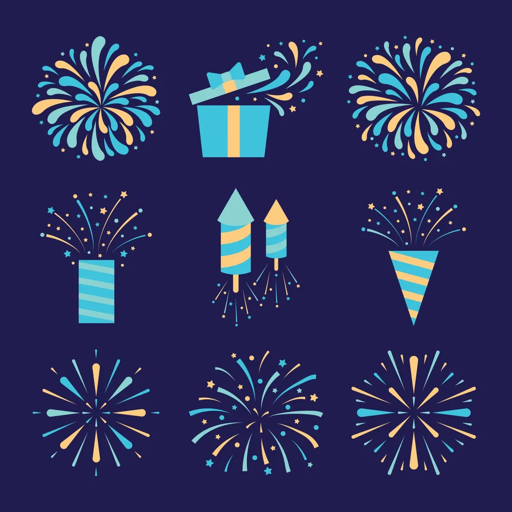 Festive Firework Icon Set