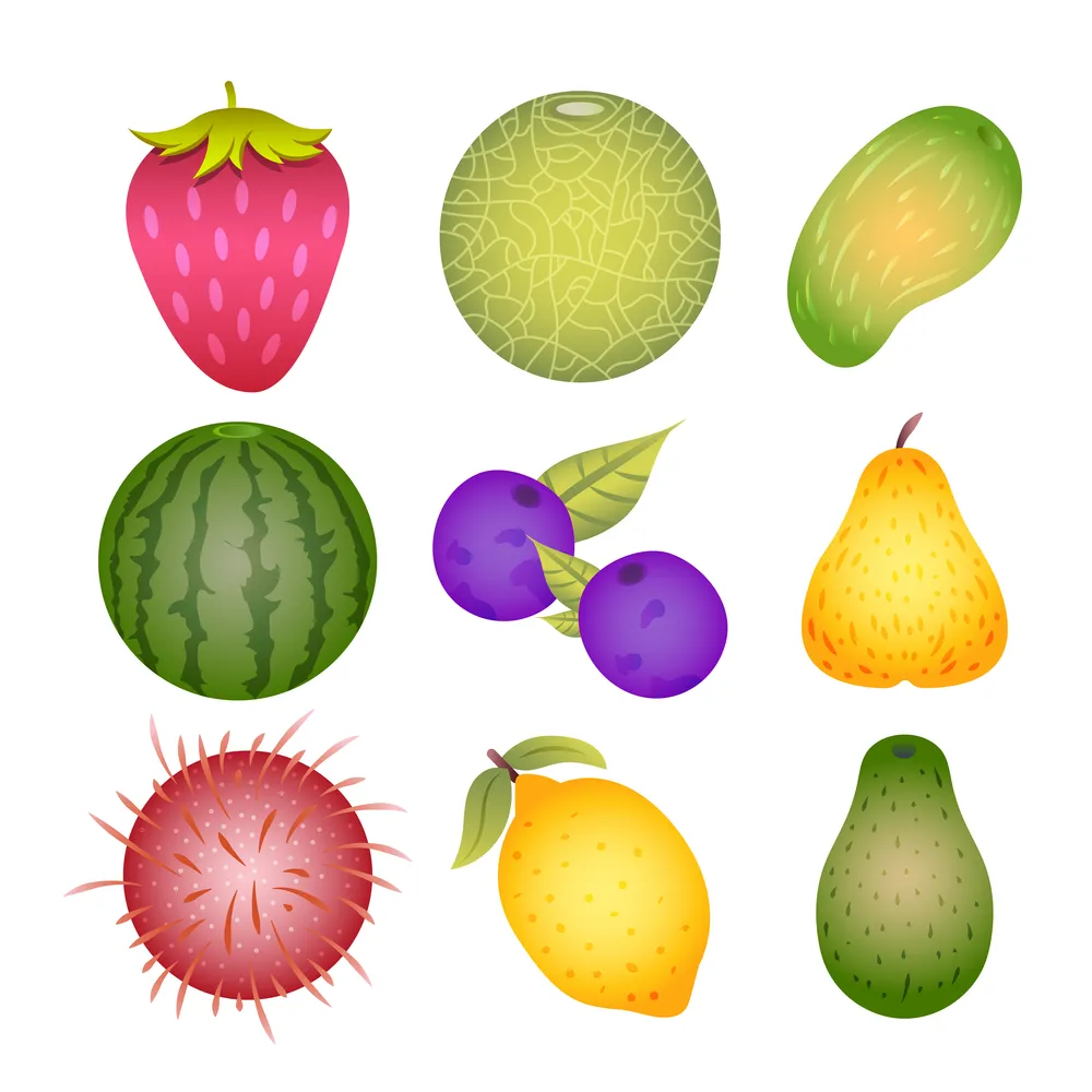 Fruits Icon Template Set