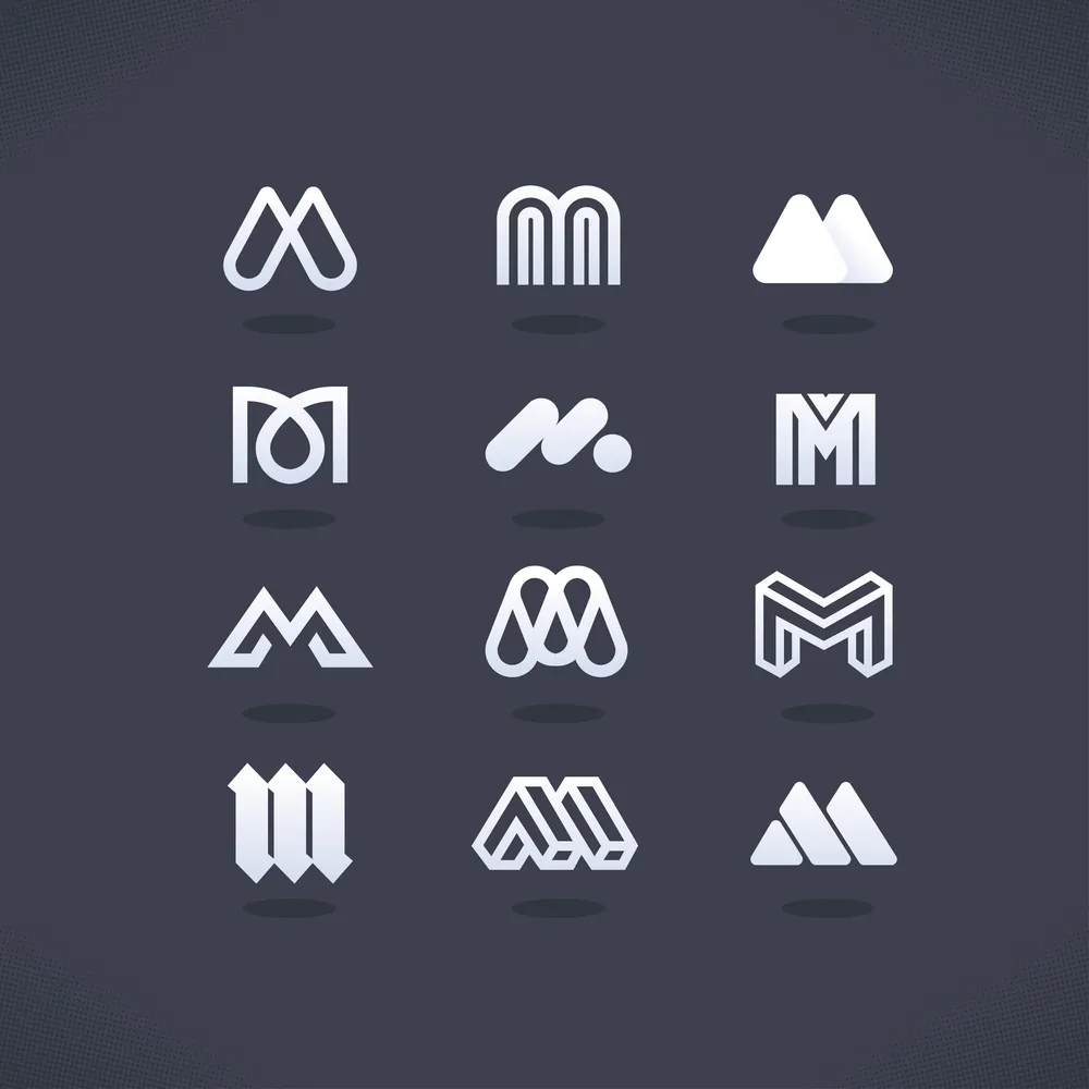 White Alphabet Icon Set