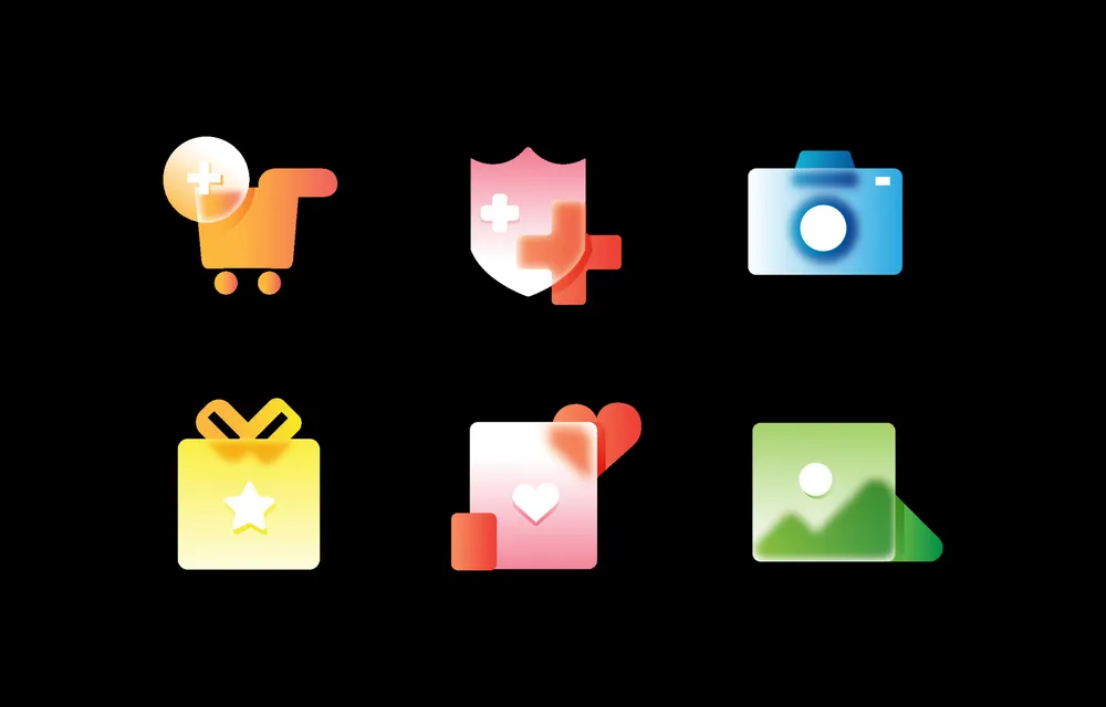 Glassmorphism Icon Set