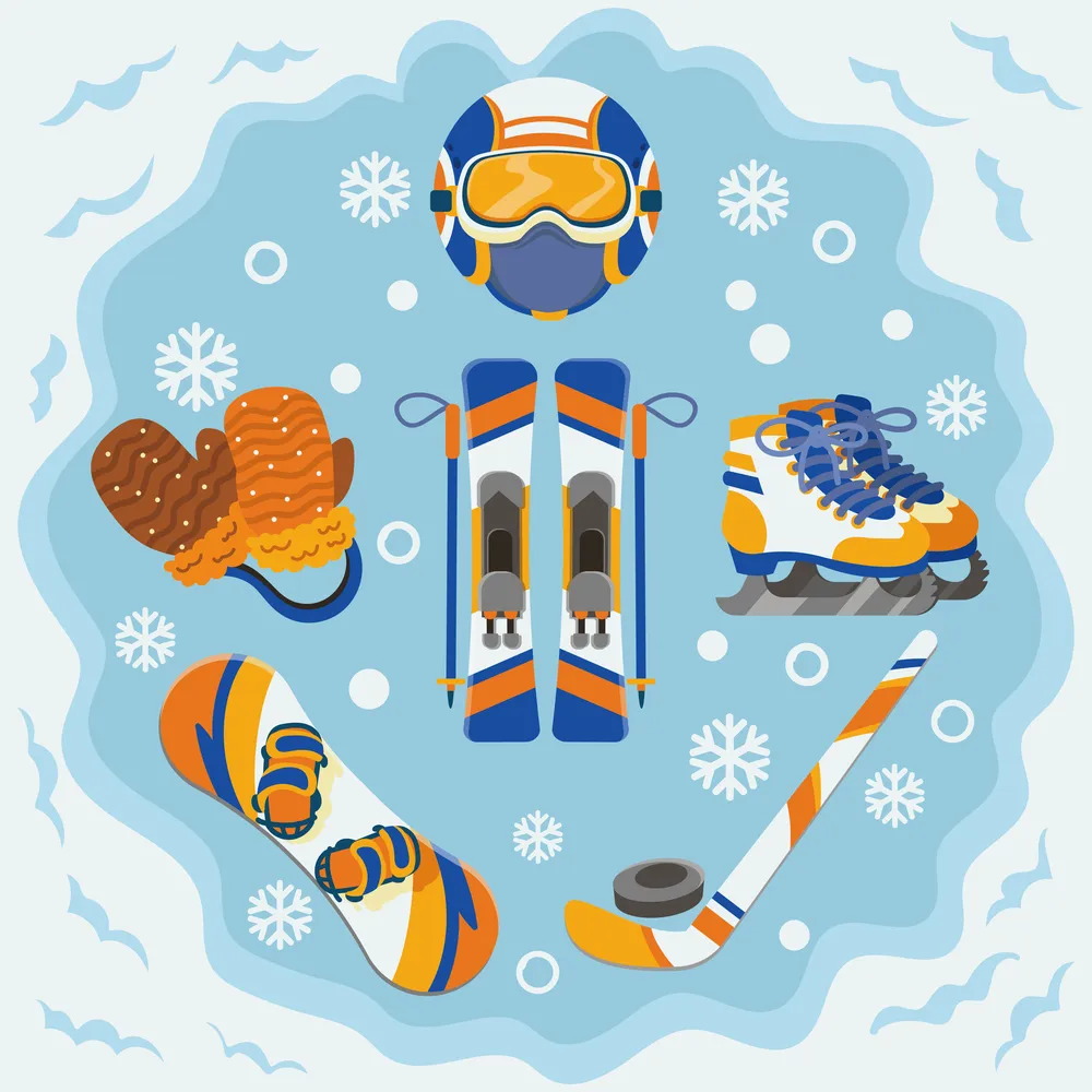 Winter Sport Equipment Icons