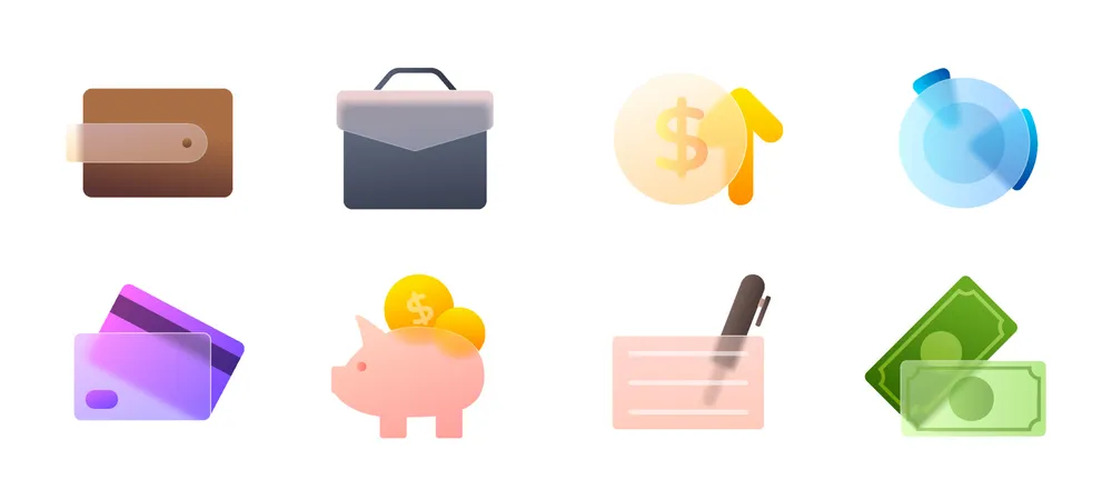Finance Glass Morphism Icon