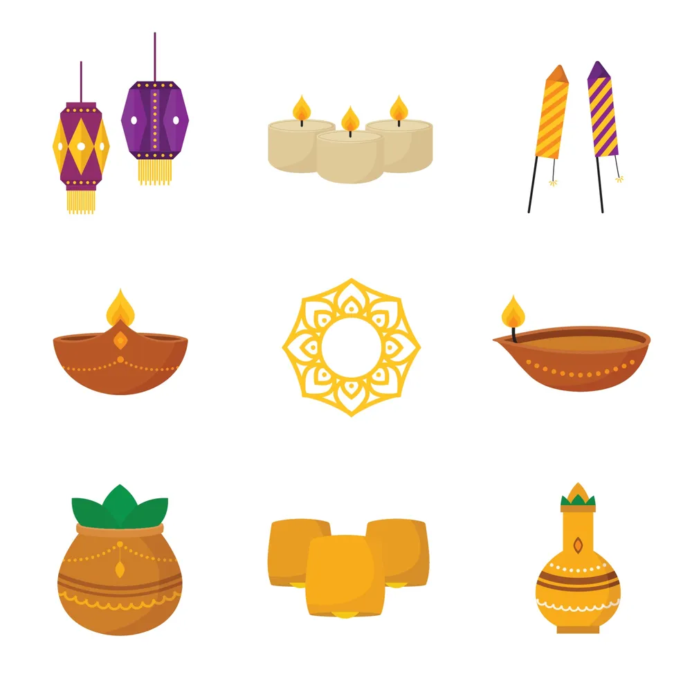 Happy Diwali Icon Collection