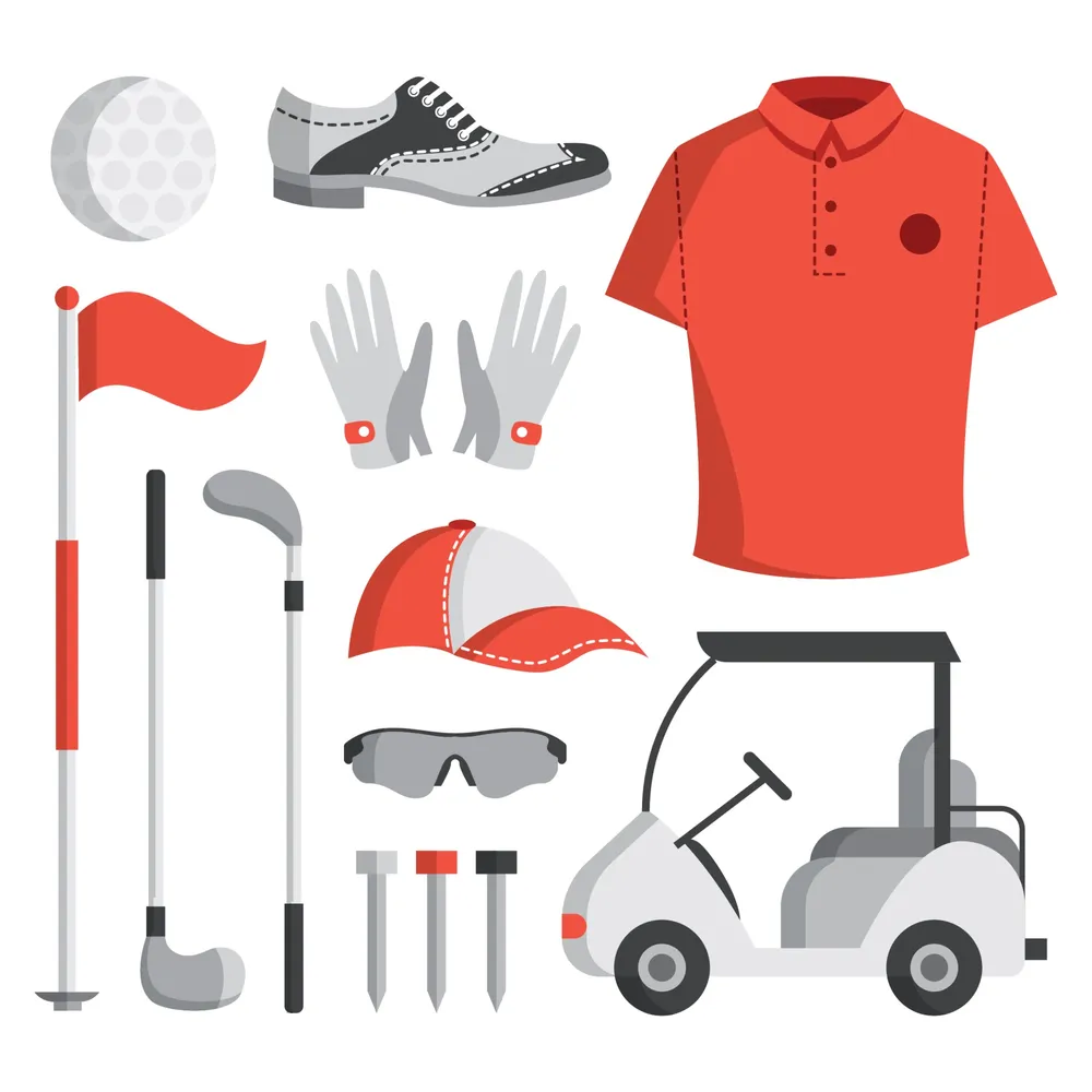Golf Equipment Icon Set