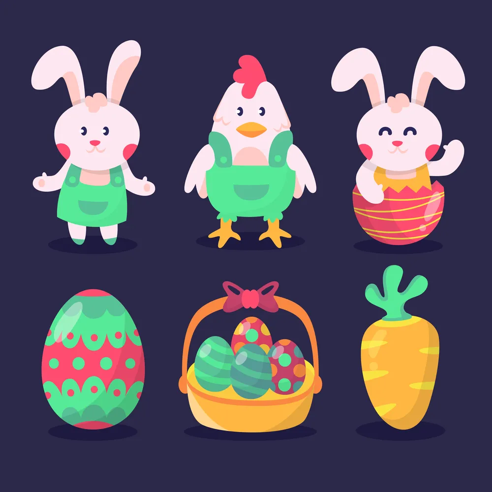 Easter icon set collections