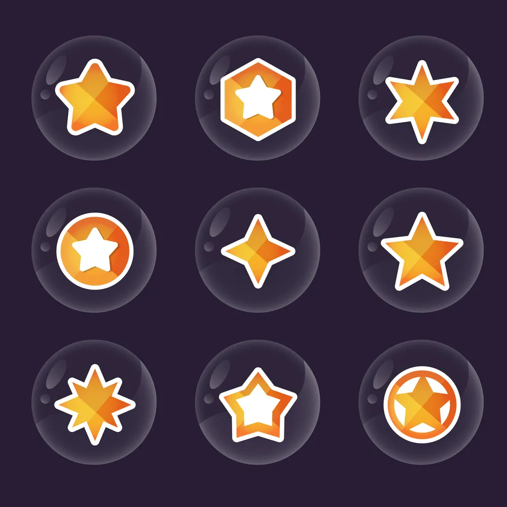 Bubble star icon collections