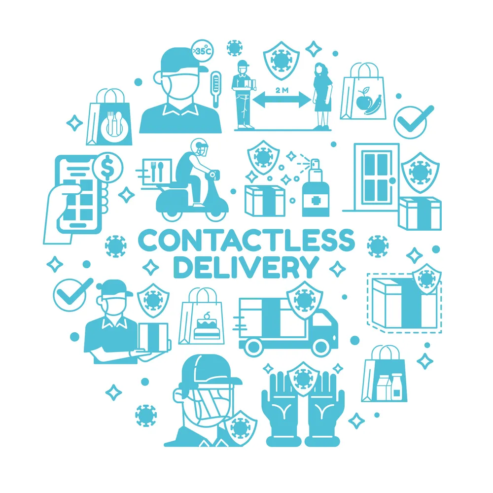 Contactless Delivery Icon Set