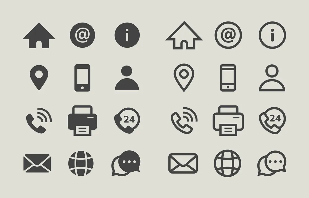 Business Contact Information Icon Set