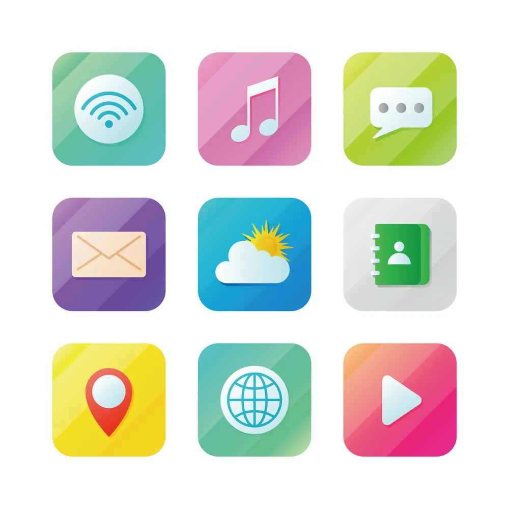 Set of Mobile Application Icons