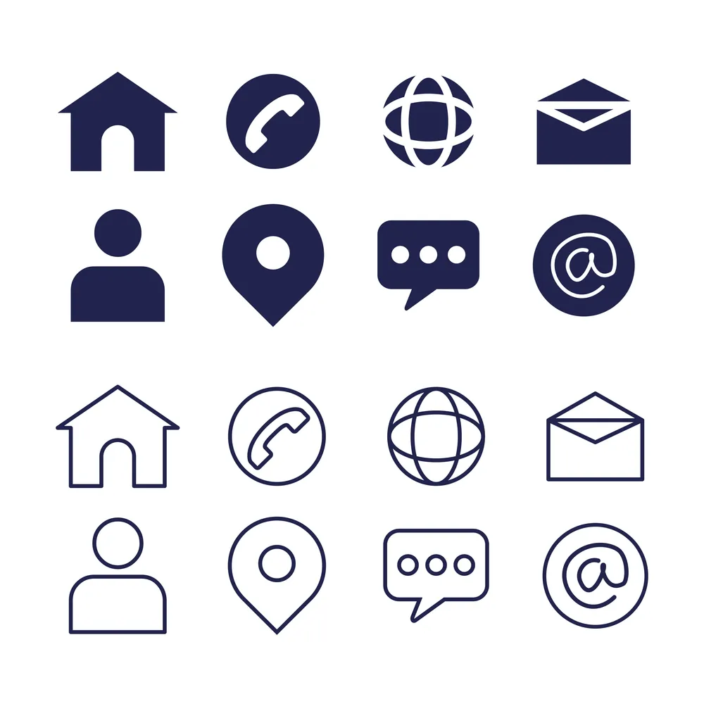 Business Card Contact Icon Collection