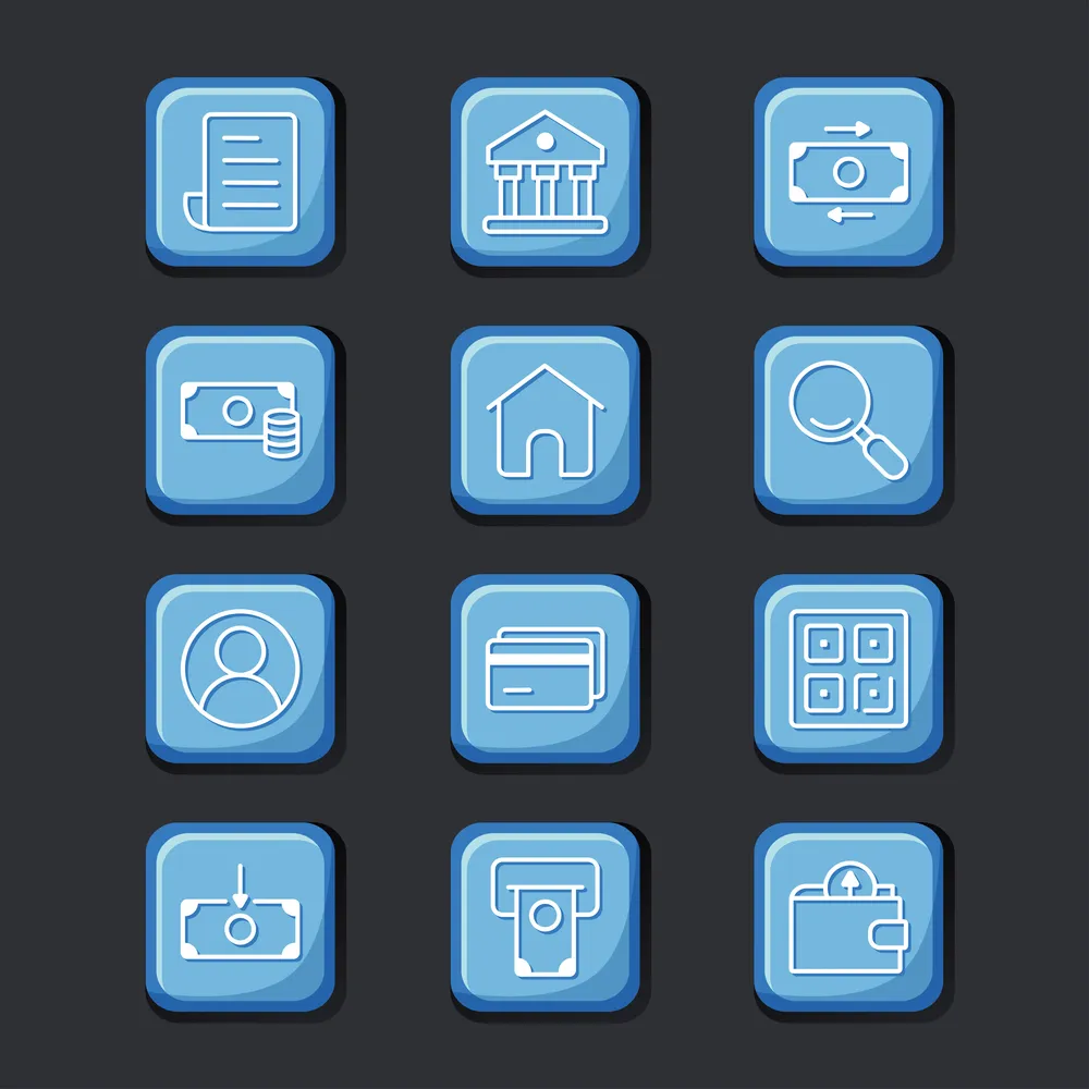 E-Banking Application Button Icon