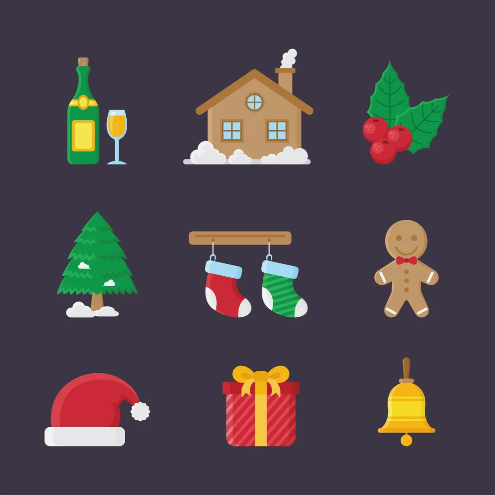 Set Of Christmas Element Icons