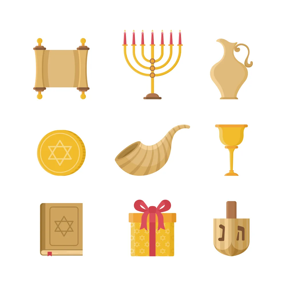 Set of Hanukkah Event Icons