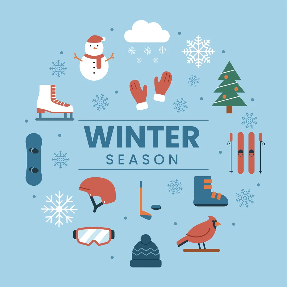 Winter Outdoor Activity Icon Set