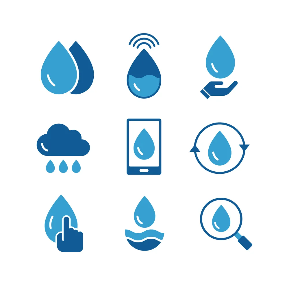 Flat Water Icon Collection Set