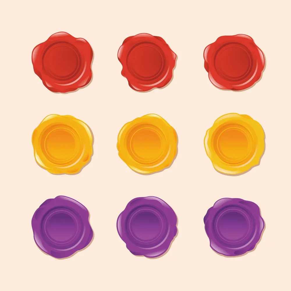 Wax Seal Stamp Icon Set