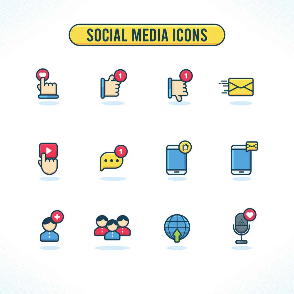 Color Social Media Icon Set
