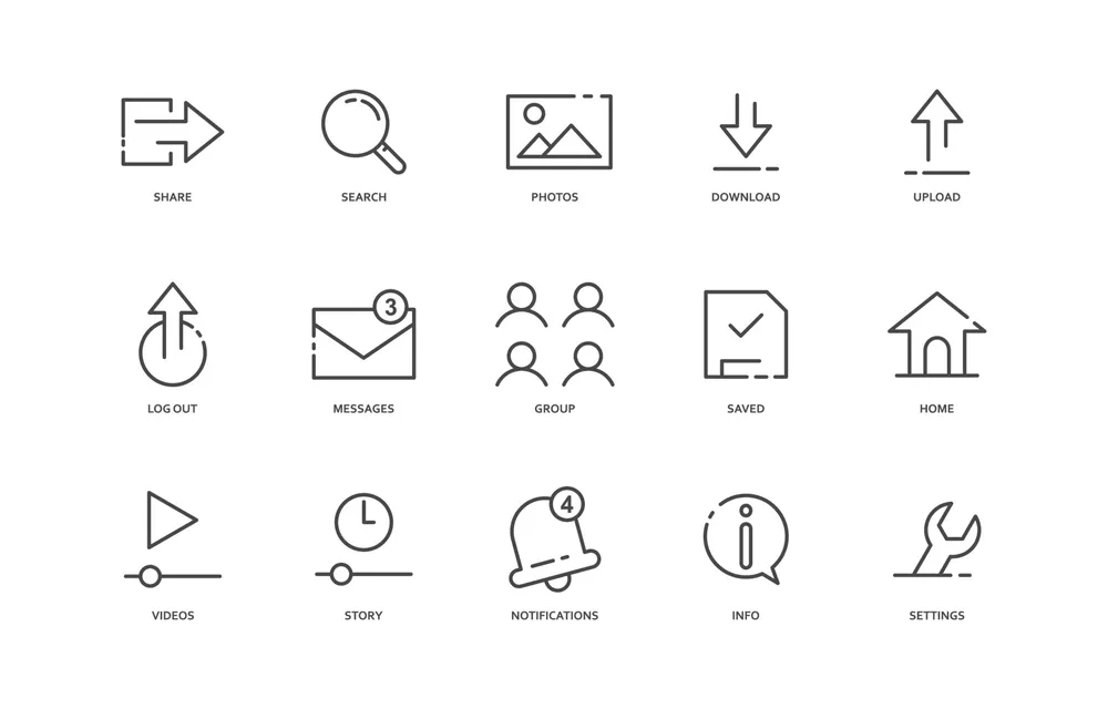 Social Media Actions Outline Icon