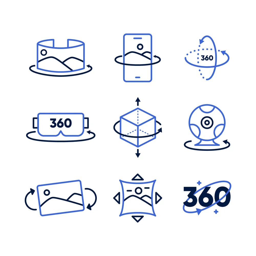 360 Technology Icon Collection Set