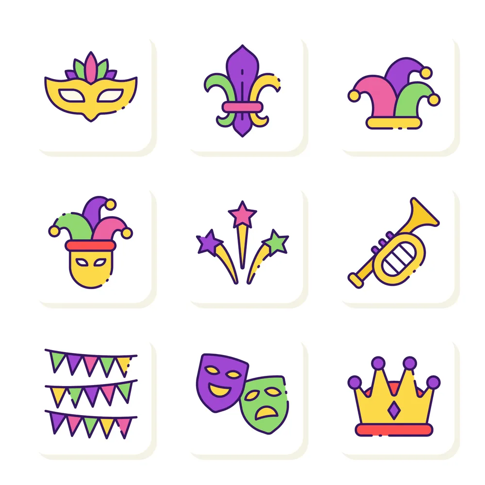 Mardi Gras Festival Icon Collection