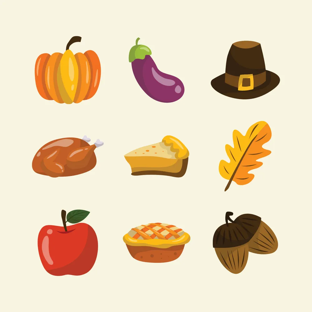 Thanksgiving Cute Doodle Icon Collection