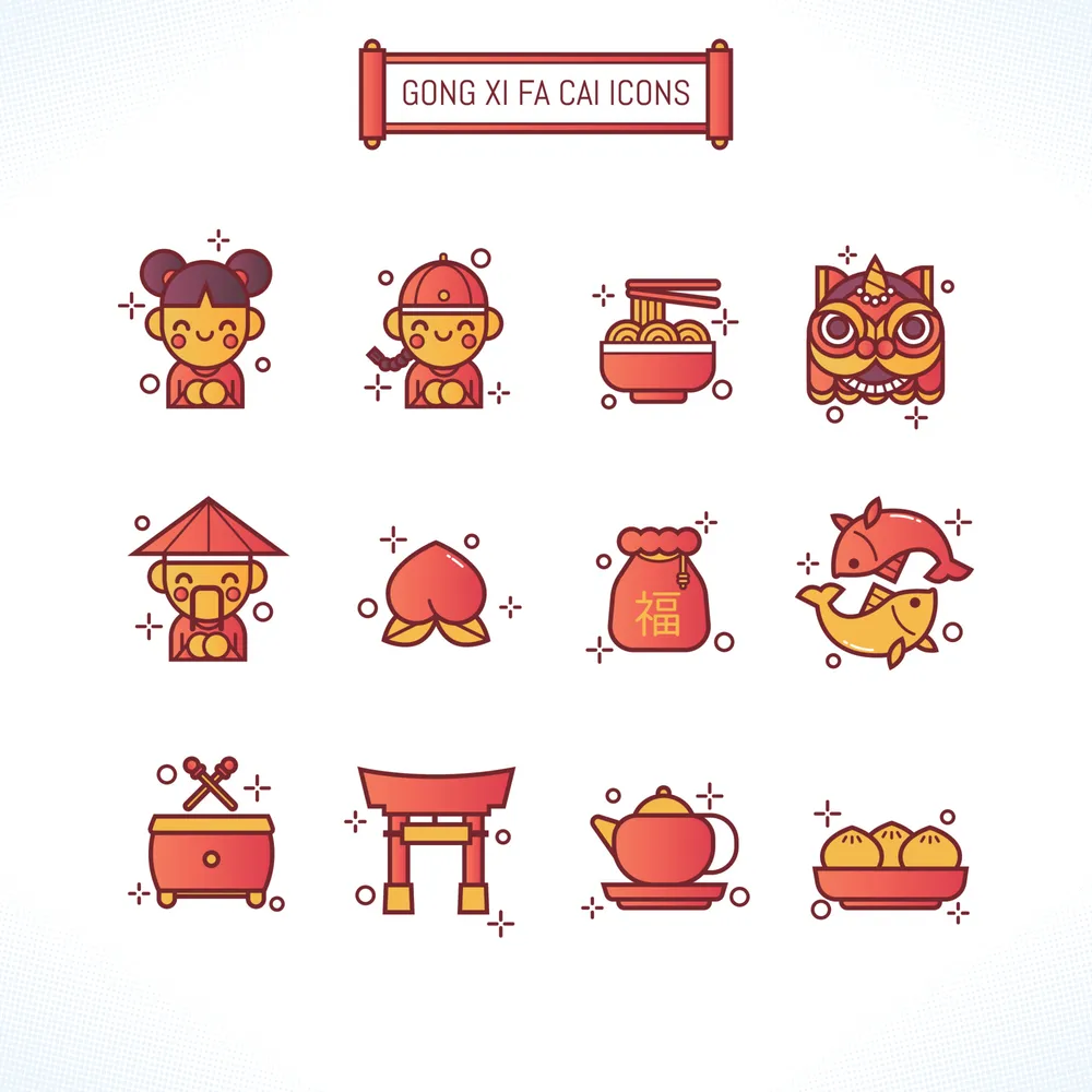 Chinese New Year Festival Icons