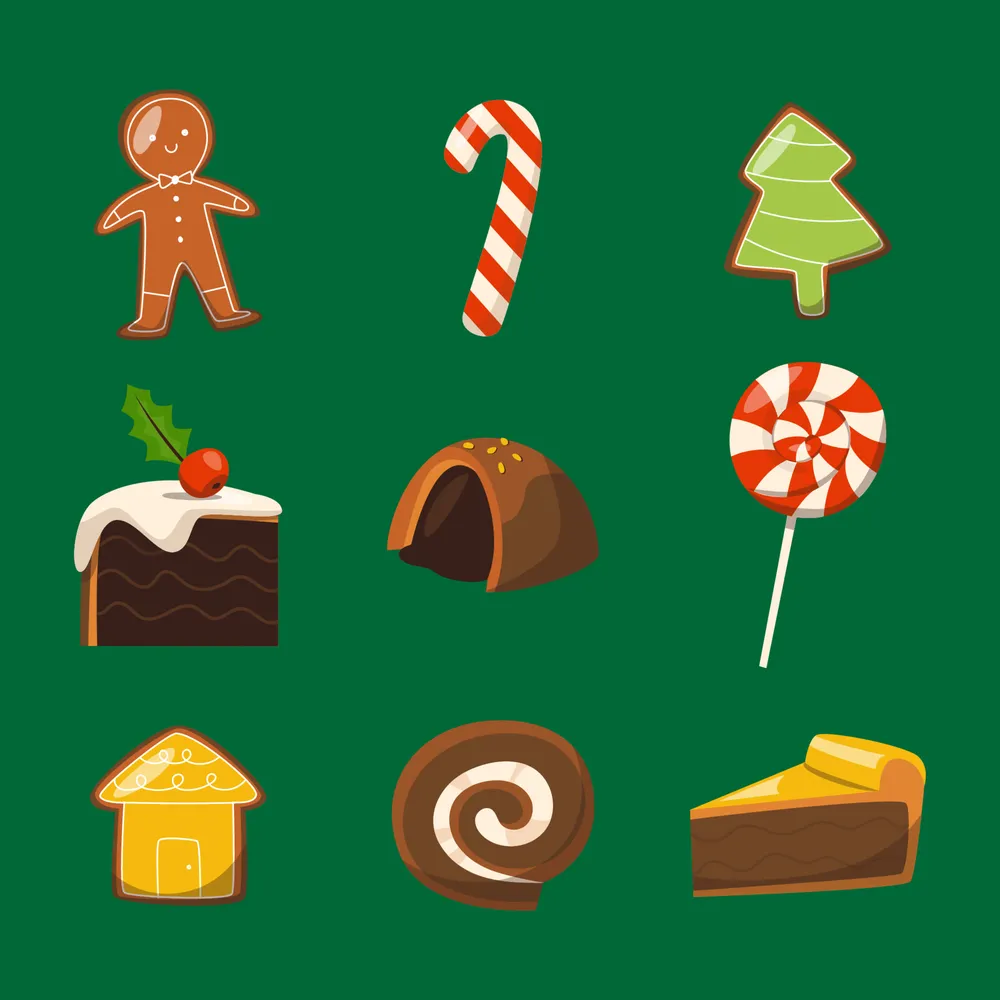 Set of Christmas Sweets Icons
