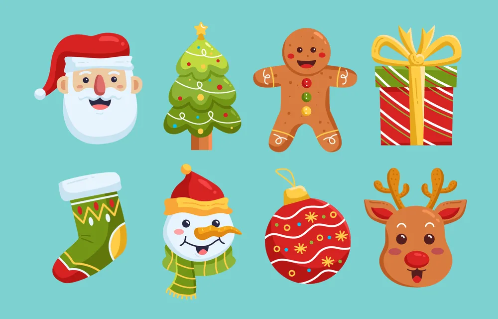 Cute Christmas Item Icon Set
