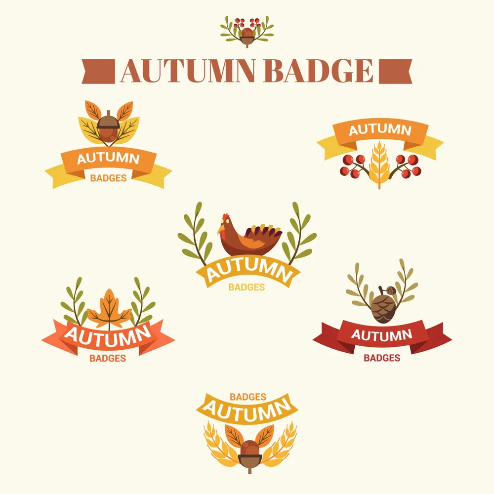 Set of Autumn Badges icons