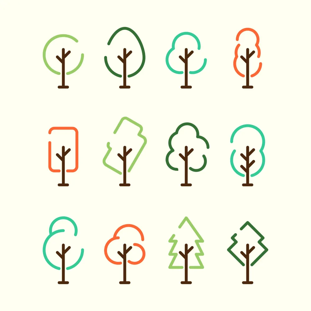Simple Tree Icon Set Template