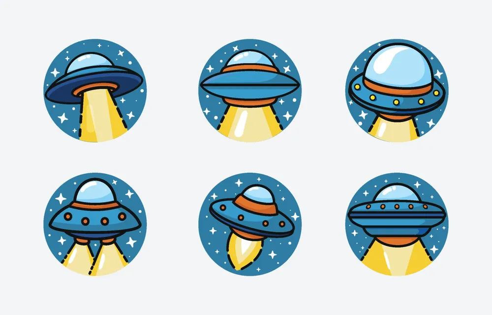 UFO Shape in Circle Icon