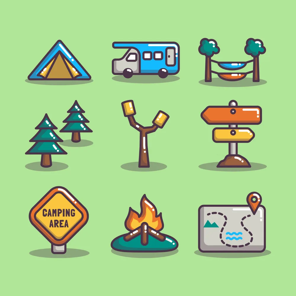 Set of Summer Camping Icon