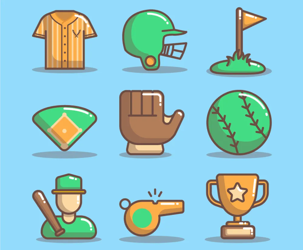 Set of Soft Ball Icon
