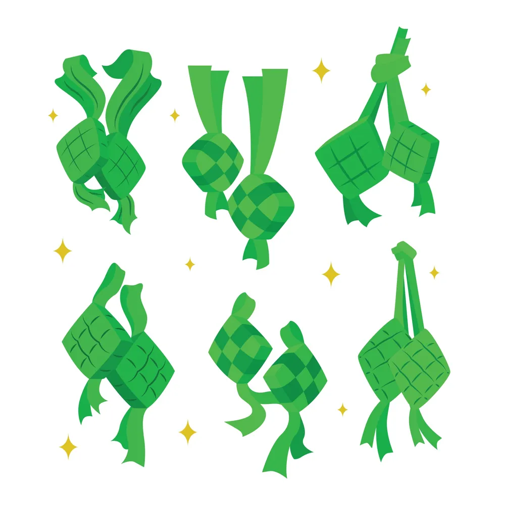 Set of Ketupat Icon Design